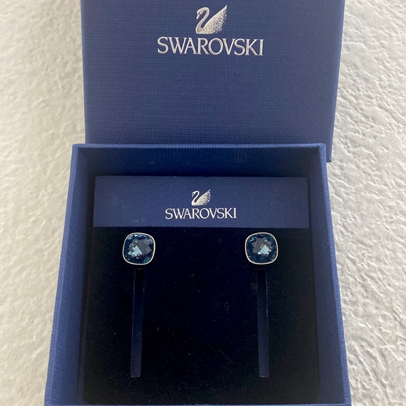 Swarovski pierced earrings - Blue - Picture 3 of 6